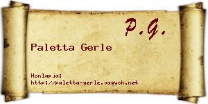 Paletta Gerle névjegykártya